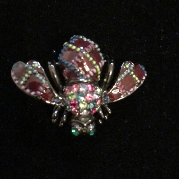Rare Joan Rivers Deep Tones Gunmetal Bee Pin - Picture 3 of 8